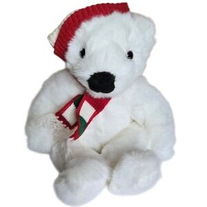 Vintage Ty Classic Holiday Polar Bear Plush 14"‎ 1997 Winter Christmas Zoo